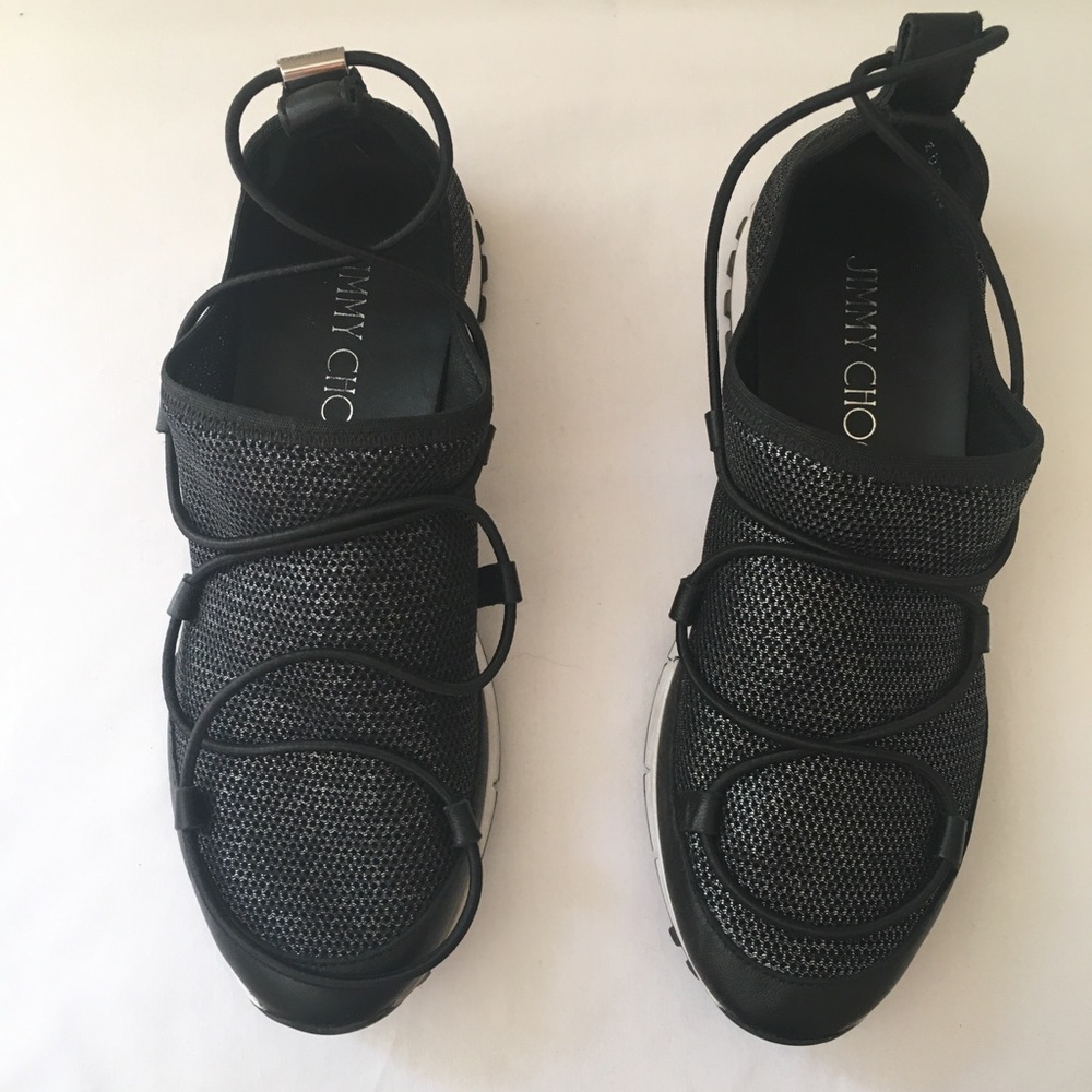jimmy choo Woman  mesh running Black Shoes 36.5